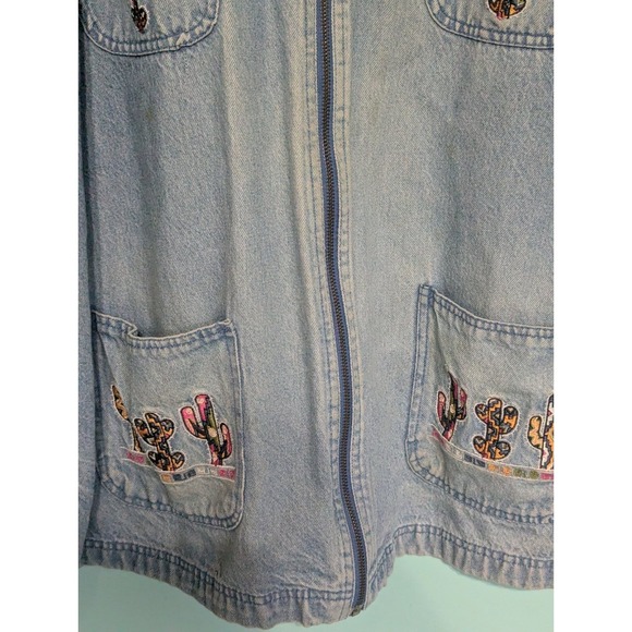 Denim Jacket Women's Passion-1 Zip Up Size XL 100% Cotton Vintage - Picture 4 of 13